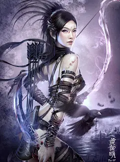 印尼黄建明古典唯美风格的美女插画作品