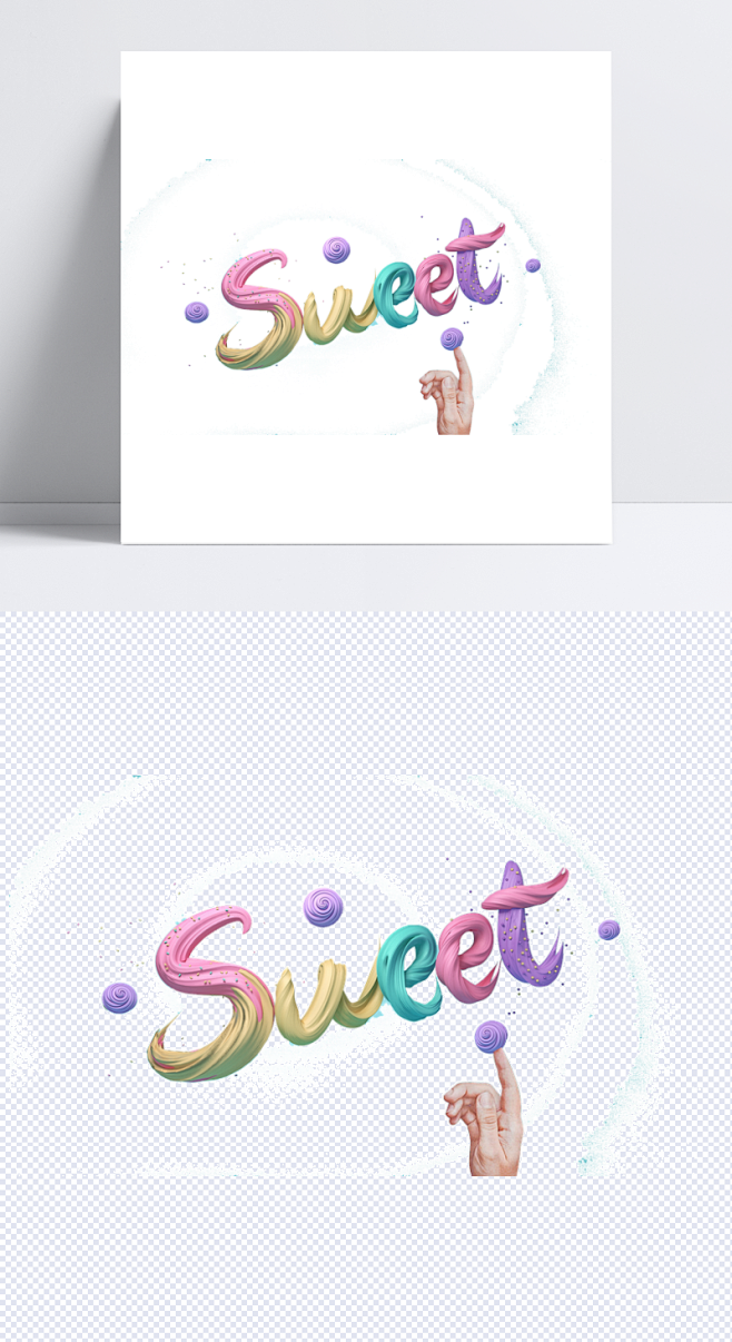 sweet艺术字|C4D模型,网页设计素材,立体,SWEET,手指,3D素材,甜点,字体元素