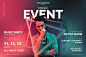 Music event poster template with abstract shapes Free Vector