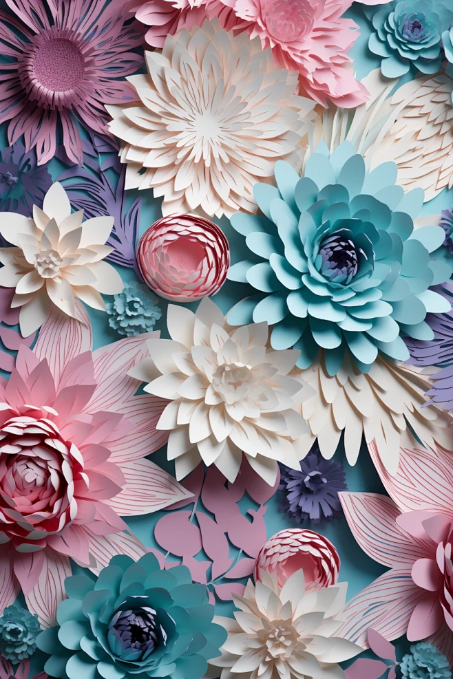 3D立体花纸雕工艺-花瓣网