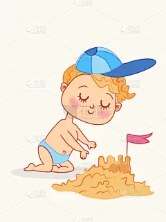 可爱的,沙雕,海滩,女儿,肖像,小的,海岸线,儿童,做,休闲