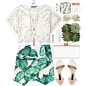 A fashion look from April 2015 featuring TIBI, green skirt and summer sandals. Browse and shop related looks.