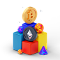 Bitcoin Dominance 3D Illustration