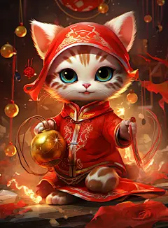 可爱卡通龙3d立体招财猫素材图片
