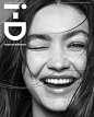 i-D Summer 2021 产后回归的Gigi Hadid，夏季刊新封面，黑白肖像片. 摄影: Daniel Jackson ​​​​