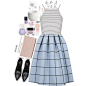 A fashion look from August 2015 featuring white crop top, midi skirt and leather shoes. Browse and shop related looks.