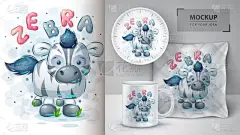 泰迪斑马-海报和商品销售.