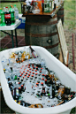 The day we signed our lease, we went to Black Horse london pub on Union to make ourselves a toast and they had a tub full of booze for happy hour. this would be a cute nod to our humble beginnings. LOVE IT.