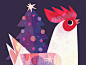 Chickmas holidays festive illustration art cute birb bird tree christmas tree christmas chicken