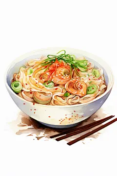 美食手绘美味腊八节腊八面插画