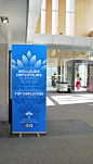 Top Employer Banner Designs : Our vibrant roll up banner and exterior building banner designs for Hôpital général juif / Jewish General Hospital in Montreal, Canada.