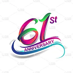 周年庆典标志绿色和红色