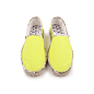 柠檬 荧光黄撞色帆布 平底手工麻鞋 单鞋 包邮 - MOMO