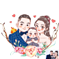 婚礼请柬画像Q版头像漫画卡通手绘婚纱照情侣头像照片转手绘定制-淘宝网
