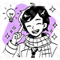 人物工作生活日漫画插画素材插画插图标 icon 涂鸦 黑白简笔画 插画 漫画 卡通9