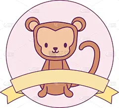 猴子,可爱的,动物,圆形,边框,野生动物,农场,儿童,婴儿,幸福