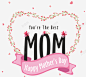 母亲节背景与粉红丝带和花花圈 颜色 元素 免抠png 设计图片 免费下载 页面网页 平面电商 创意素材