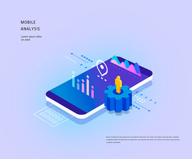 数据统计智能分析 2.5D等距设计风格先...