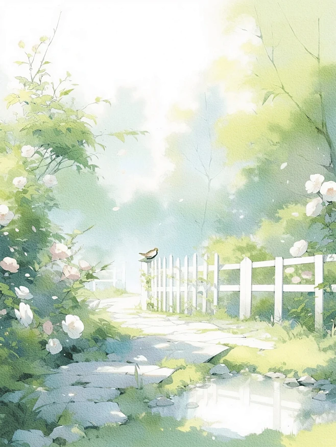 小说封面底图‖水彩素锦