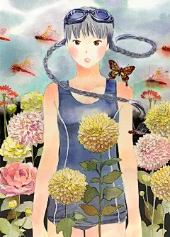 宮部サチ 水彩CG作品欣赏 少女漫画 CG 清新 情绪 可爱 水彩 手绘 插画 