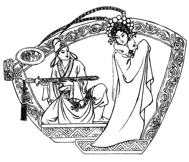 唐代画家吴道子线描人物7 - 老泥鳅素描...
