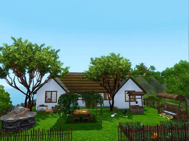 古代房屋古代背景古代场景古风竹屋木屋室内风景农家小院