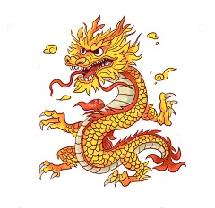 龙年金龙迎新春手绘插画元素高清模板免费下载-趣麦麦图