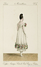 #帝政长裙#  #19th-Century Fashion#
摄政时代后背姿的时装绘画，从背后角度强调新时尚。 ​​​​