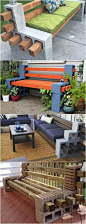 How to Make a Bench from Cinder Blocks: 10 Amazing Ideas to Inspire You! Patio & Outdoor Furniture