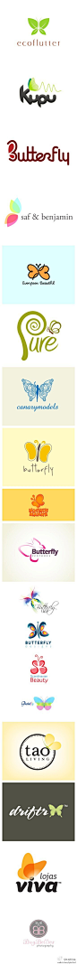 一组以蝴蝶为元素的Logo设计