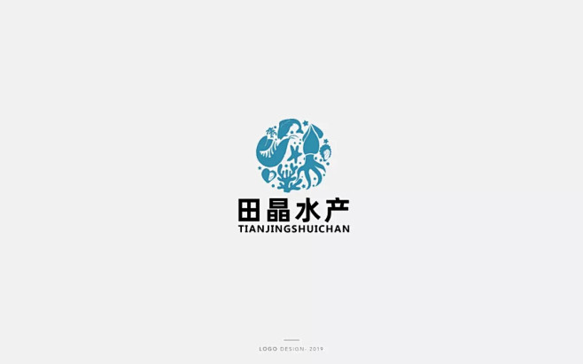 学LOGO-田晶水产-海鲜水产行业品牌l...