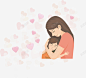 粉红爱心拥抱母女矢量图 免费下载 页面网页 平面电商 创意素材
