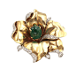 Gold, Diamond and Emerald Orchid pin by BOUCHERON Paris.