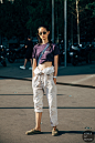 Haute Couture Fall 2019 Street Style: HyunJi Shin : HyunJi Shin between the fashion shows.