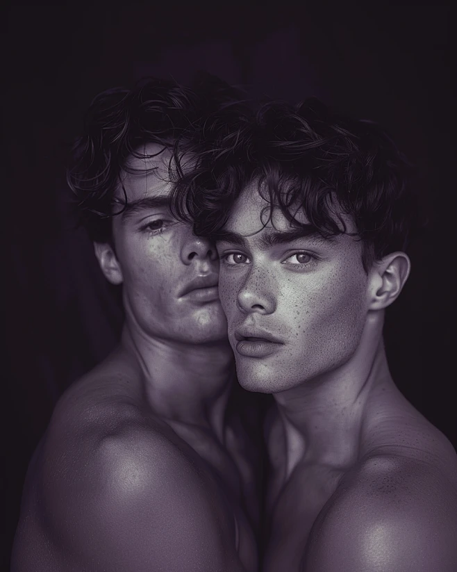 stone2688_Two_sexy_male_models_kissing_hugging_portrait_photogr ...