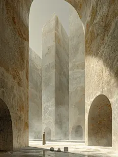 建筑哲学，浅色静谧，壁纸插画装饰画，AIGC - 小红书