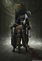 #血源诅咒# 星辰钟塔的玛利亚女士，老猎人DLC里的封面boss，应该也是血源诅咒里长得唯一能看的一个boss了，自己画一个做手机壁纸YY下吧。全程@黑桐谷歌 视频通关，感谢攻略，否则手残党真是难以通关