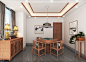 新中式麻将室，麻将桌椅组合，花几，边柜-室内设计-拓者设计吧