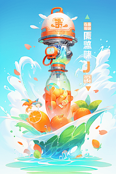 创艺世界采集到Ai数字插画 夏日水上乐园沙滩音乐节儿童海洋公园元素插画素材