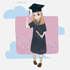 毕业季女生学士服人物图片大小3000x3000px 图片尺寸2.07 MB 来自PNG搜索网 pngss.com 免费免扣png素材下载！毕业#毕业季#插画#大学生#怀念#记忆#结业#流年#青春#手绘#文凭#校园#学历#