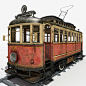 Old Tram : This old tram 3D model can be a great addition to an old city scenery and will look fantastic in modern town view as well.