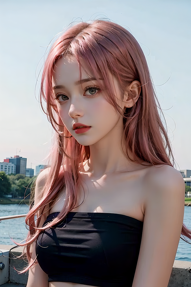 抹胸裙美女_05