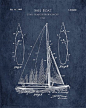 1920s Sail Boat Patent Art Print20世纪20年代帆船专利技术打印#设计蓝本#