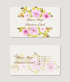 花店简约清新矢量名片