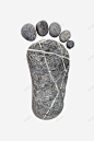 黑色带划痕的石头组成的脚印 足迹 路线 路过 元素 免抠png 设计图片 免费下载 页面网页 平面电商 创意素材
