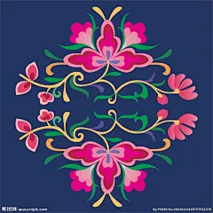 苗族刺绣花纹侗绣服饰矢量纹样元