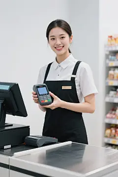 售货员微笑服务职业肖像