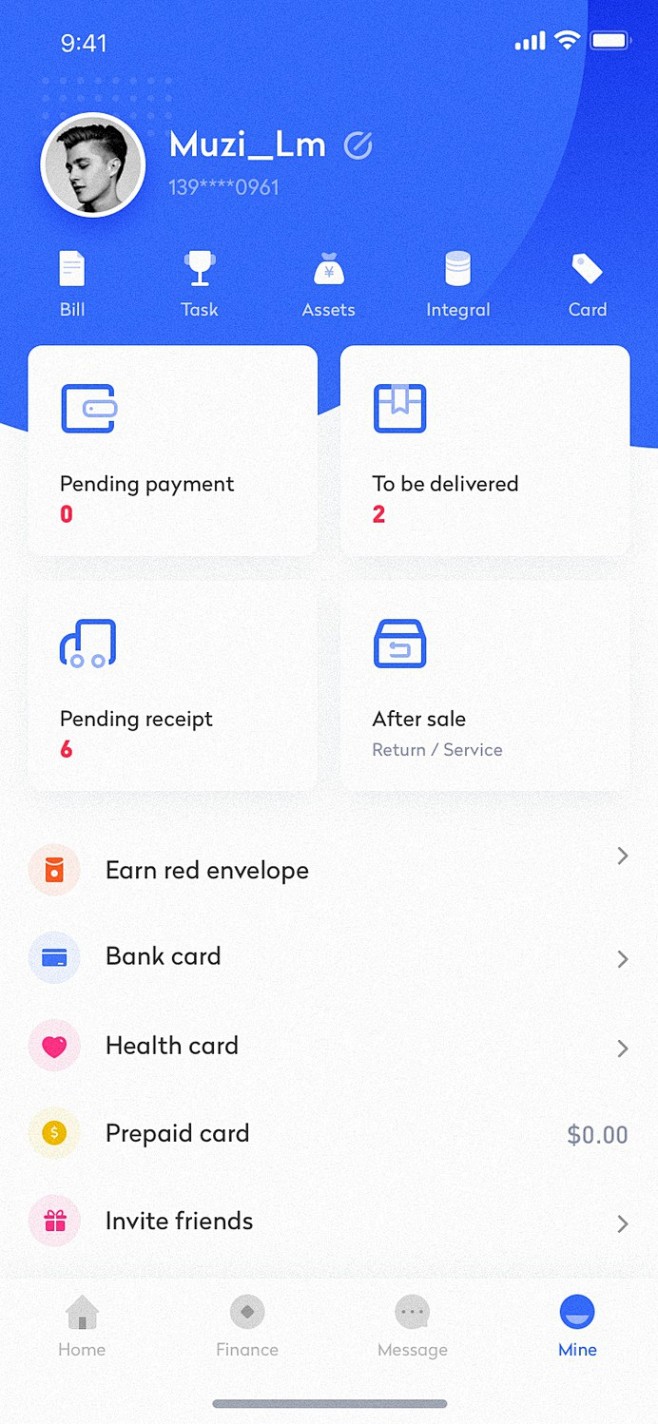 Wallet app interface...