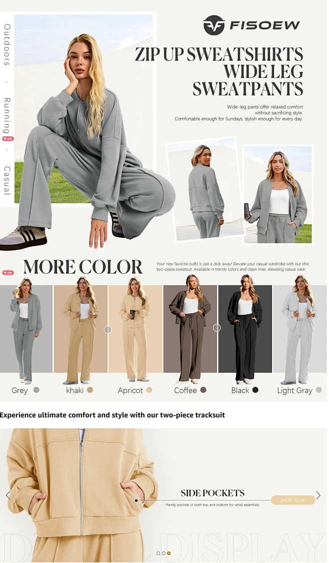 thumbnail image 2 of X-2 Women’s Fleece Tracksuit Set – Athletic Zip Up Hoodie & Jogging Pants 2 of 6