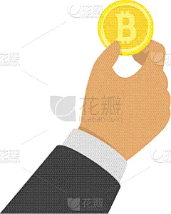 比特币,手牵手,商务,部分,技术,网络空间,采矿业,拿着,蜘蛛网,生长